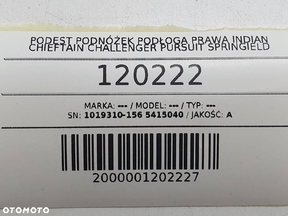 PODEST PODNÓŻEK PODŁOGA PRAWA INDIAN CHIEFTAIN PURSUIT SPRINGIELD - 8