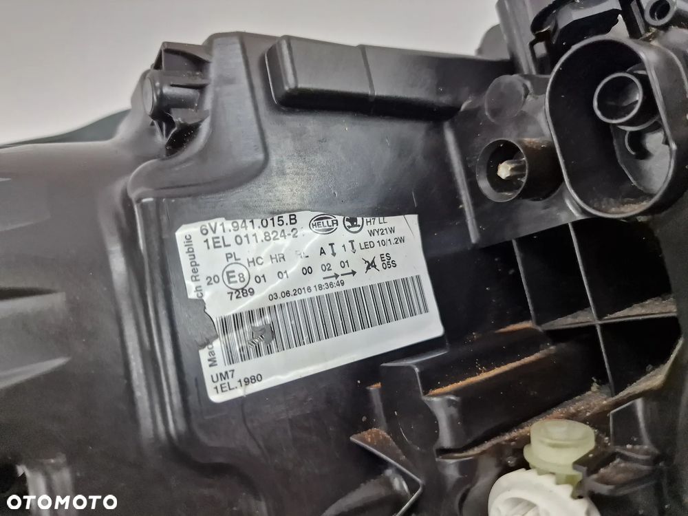 SKODA FABIA 3 6V0 III 14- LEWA LAMPA PRZEDNIA PRZÓD SOCZEWKA + LED , NR 6V1941015B , NR AUKCJI LA83 - 17
