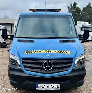 Mercedes-Benz SPRINTER 316CDI POMOC DROGOWA AUTOLAWETA AUTOMAT WCIĄGARKA BELKA OSWIETLENIOWA FULLLEDY NA PODUSZKACH KLIMA 2015r NA BLIŻNIAKACH NAJAZD DŁ:4.5m ŁADOWNOSĆ:1650kg DMC:3500kg - 2
