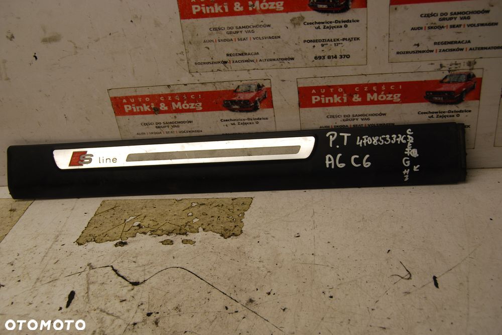 LISTWY PROGOWE LISTWA KOMPLET WEWNĘTRZNE AUDI A6 C6 S-LINESEDAN 4F0853376D 4F0853375C 4F0853374E 4F0853373E