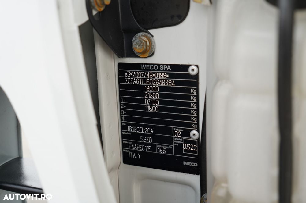 Iveco 180E25 / 4X2 / 7.5m LIVRARE + HYVA HB150X MAX. CAPACITATE DE RIDICARE 5.200 KG / RADIOCOMANDĂ / ROTATOARE / AUTOMATĂ - 32