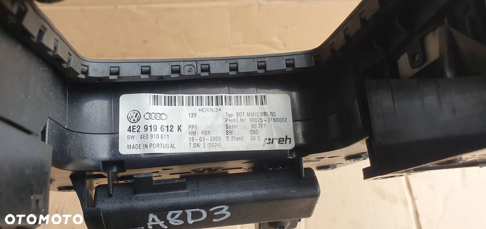 Panel sterowania MMI Audi A8 D3 4E2919612K - 10