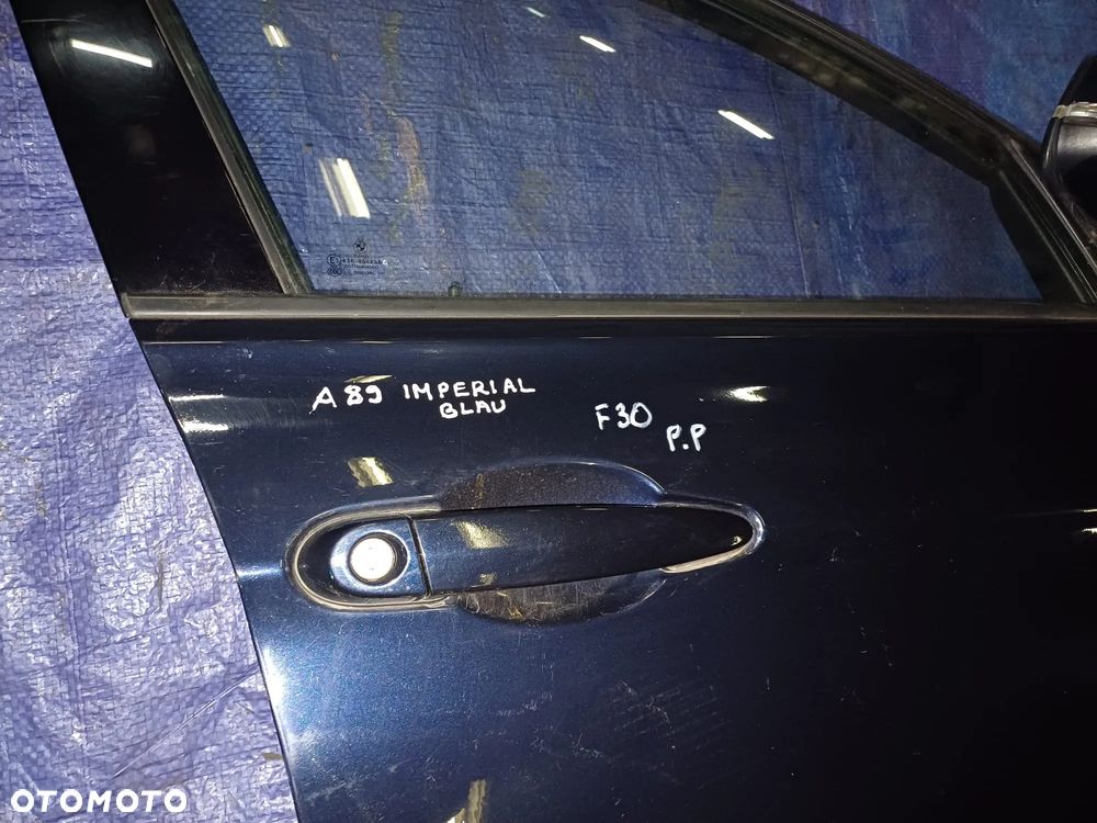 BMW F30 Drzwi Prawy Przód P.P Kompletne A89 Imperial Blau - 2