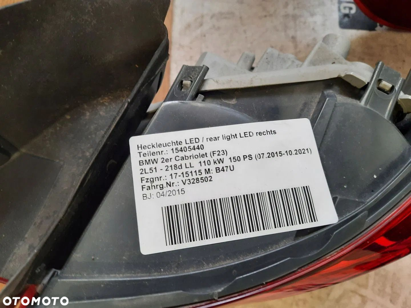 TYŁ KLAPA ZDERZAK LAMPY KAMERA BMW 2 F22 F23 B53 - 10