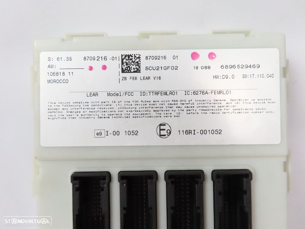 Unidade de Comando FEM Seminovo/ Original BMW 1 (F20)/BMW 3 (F30, F80)/BMW 3 Tou... - 4