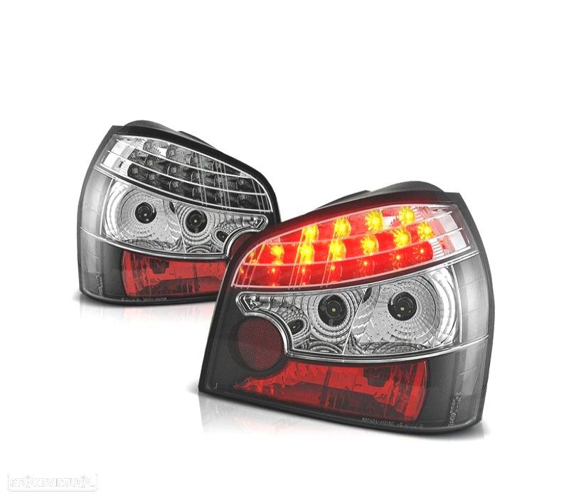 FAROLINS TRASEIROS LED AUDI A3 96-00 PRETO - 1