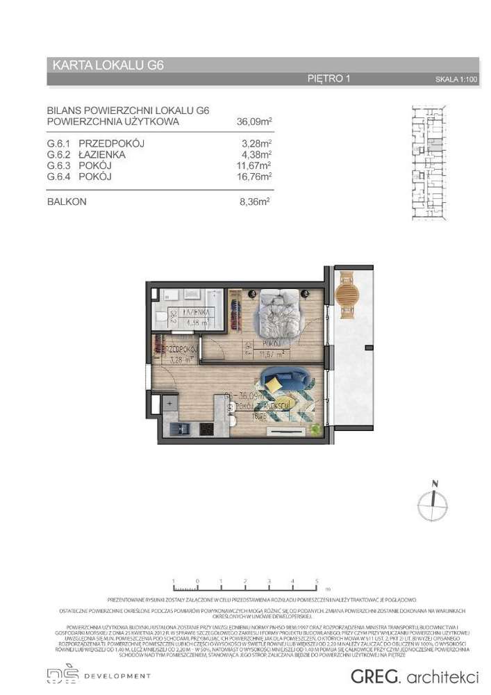 Osiedle Parkowe Słowiańska - 36m2 na 1p. - G6