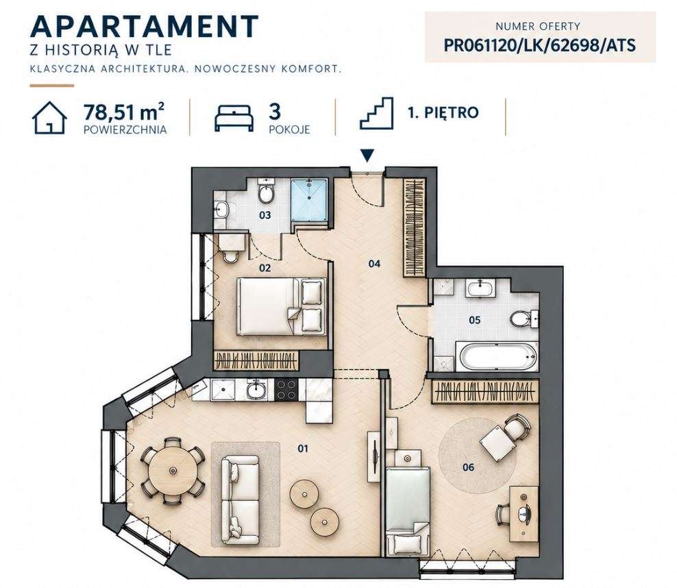 2+1 daire, 79 m²