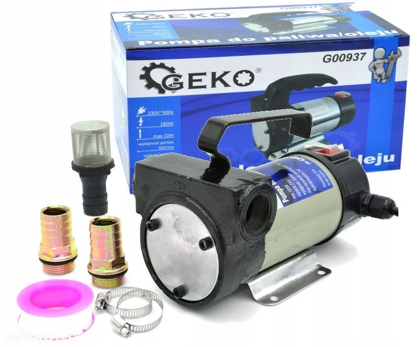 GEKO MINI POMPA DO SPUSZCZANIA PALIWA ROPY OLEJU 230V 180W WARSZTAT G00937 - 1