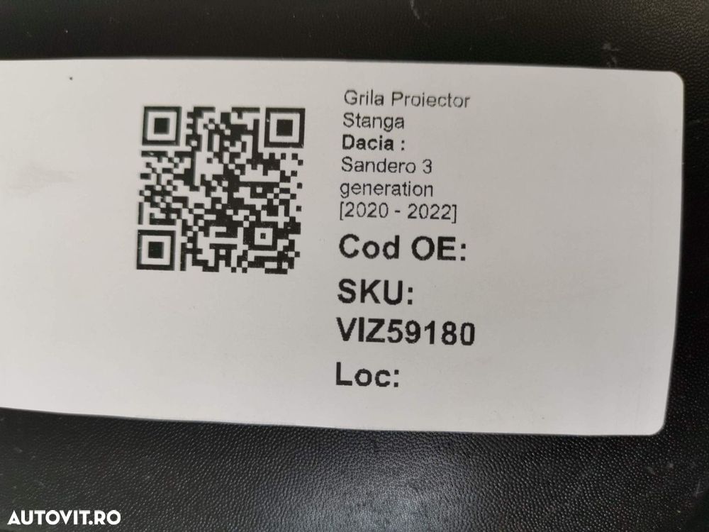 Grila Proiector Stanga Dacia Sandero 3 generation 2020 2021 2022 Origi - 8