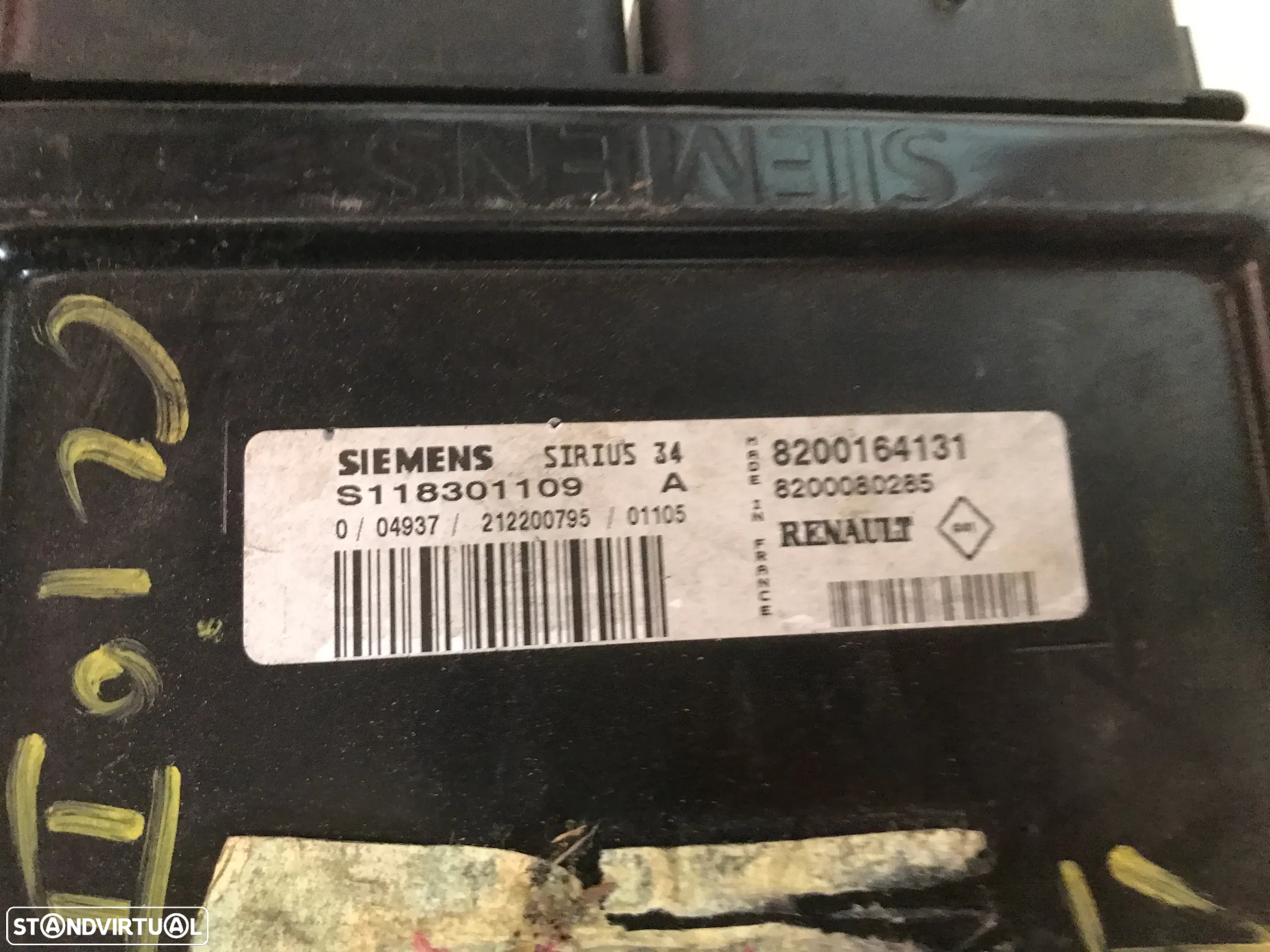CENTRALINA DO MOTOR RENAULT CLIO II 1.4 16V SIRIUS 34 S118301109 8200164131 - 2