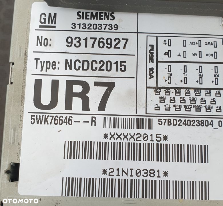 RADIO CD NCDC 2015 SIEMENS WYŚWIETLACZ OPEL VECTRA C SIGNUM 313203739 - 6