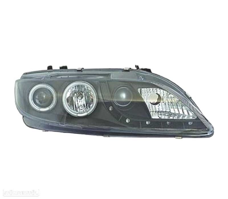 FARÓIS MAZDA 6 02-08 OLHOS DE ANJO LUZ DIURNA FUNDO NEGRO - 2