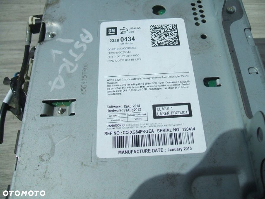 OPEL ASTRA J MERIVA B ZAFIRA NAWIGACJA MONITOR RADIO CD 23480434 - 4