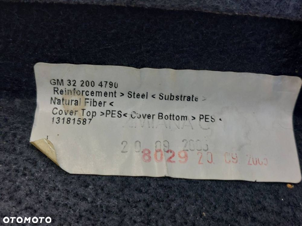 PÓŁKA BAGAŻNIKA OPEL ASTRA H HB 3D 13181587 ID: 238039 - 3