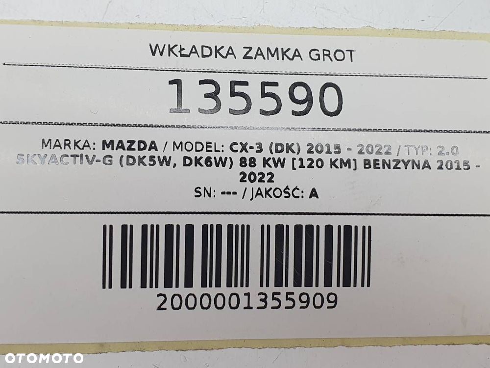 WKŁADKA ZAMKA GROT MAZDA CX-3 DK KOMPLET - 6