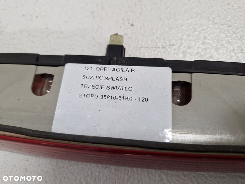opel agila b suzuki splash trzecie 3 światło stopu 35810-51k0 - 6