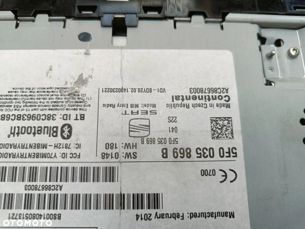 Radio Seat Leon 3 III Wyświetlacz Radioodtwarzacz 5F0035869B - 10