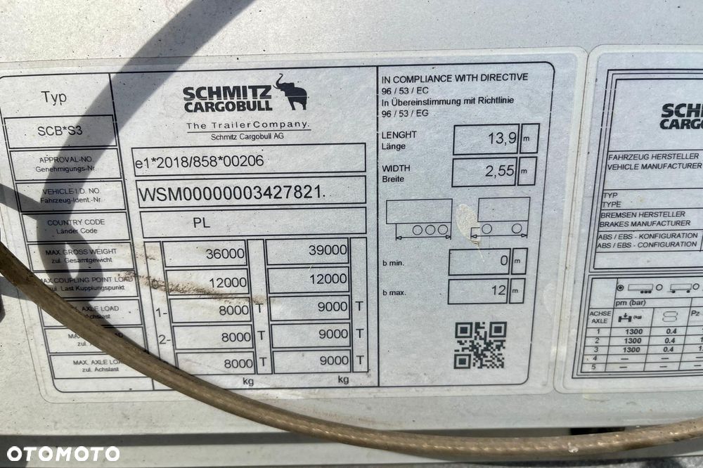 Schmitz Cargobull FIRANA VARIOS 385/55 R 22,5 OŚ PODNOSZONA * 2023 * - 15