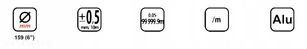 Koło pomiarowe zakres 9999.9m, dwa koła o średnicy 159mm dedra - 5