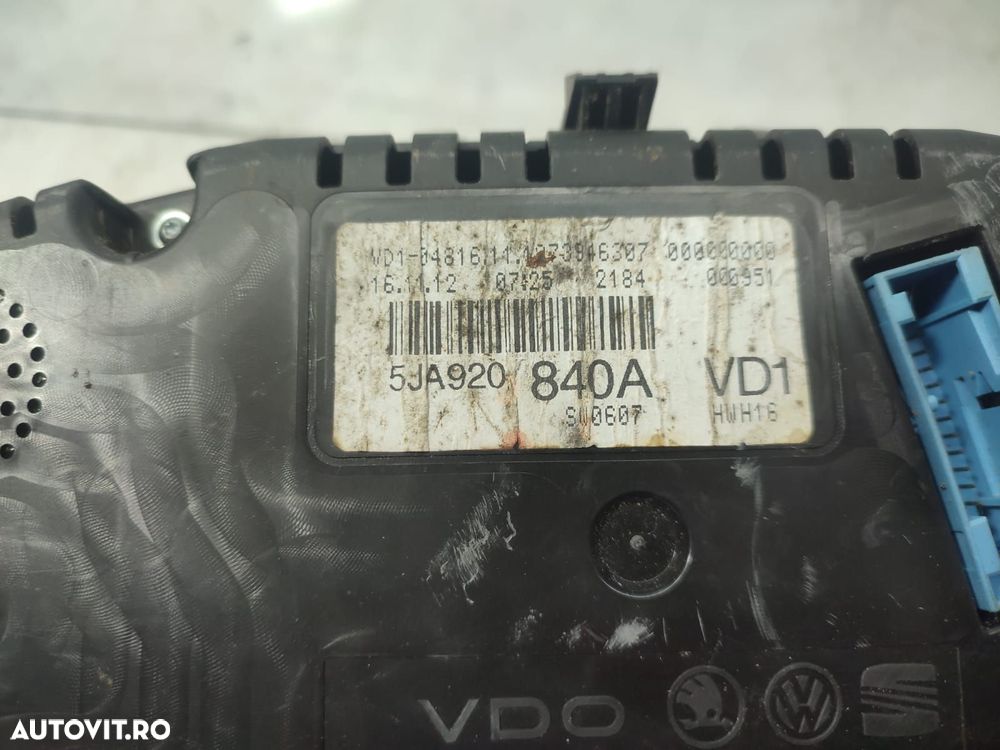 Ceasuri de bord 5JA920840A Skoda Rapid 3 [2012 - 2017] - 4
