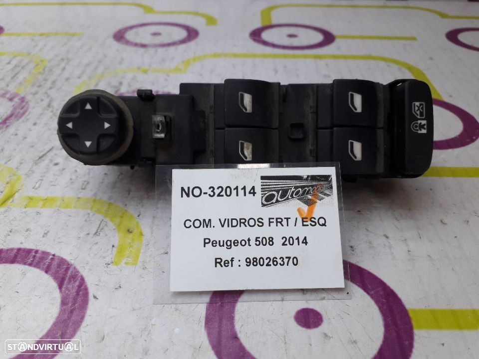 Comando de Vidros Frt / Esq Peugeot 508 de 2014 - Ref : 98026370 - NO320114 - 1