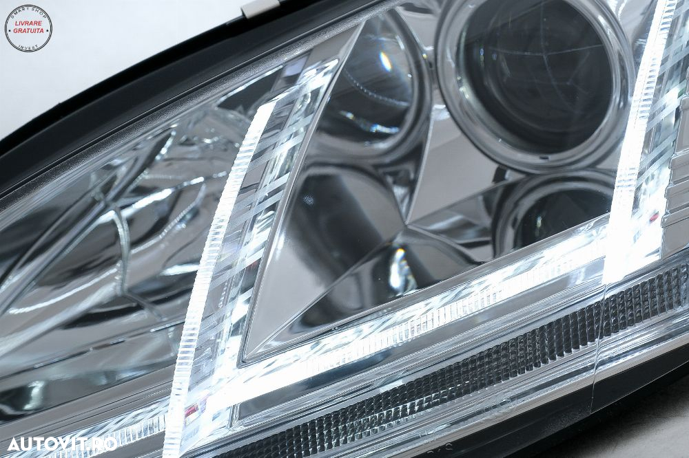 Faruri Xenon LED DRL Audi TT 8J (2006-2010) Crom Semnal Dinamic- livrare gratuita - 6