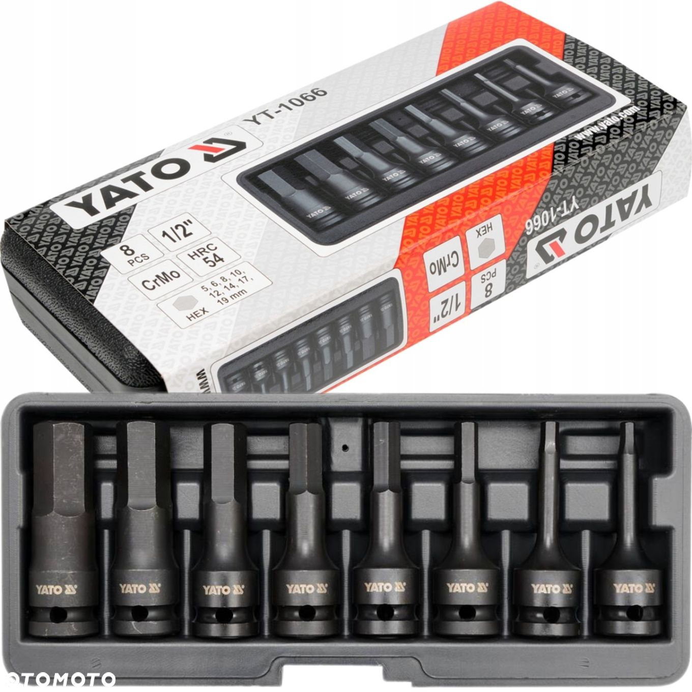 YATO ZESTAW UDAROWE KLUCZE IMBUSOWE TRZPIENIOWE IMBUSY 1/2" HEX 5-19mm 8SZT - 5