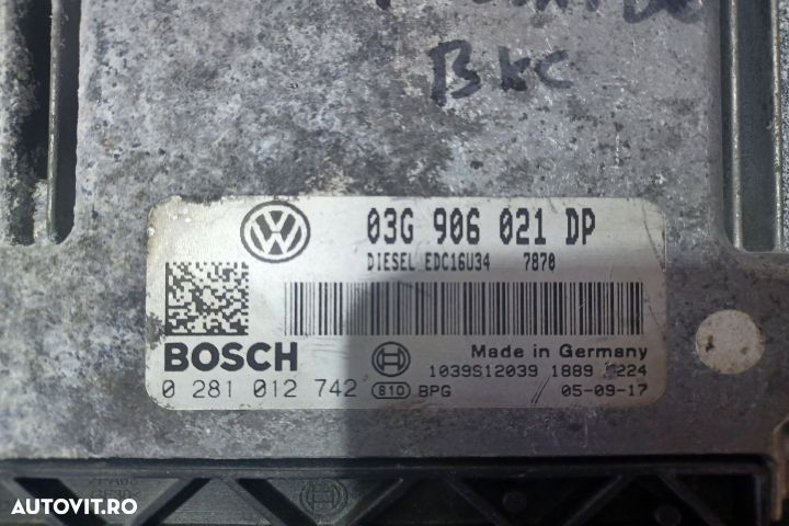 Calculator motor ECU 03G906021DP 0281012742 - 1.9 BKC 03G906021DP 028 - 3