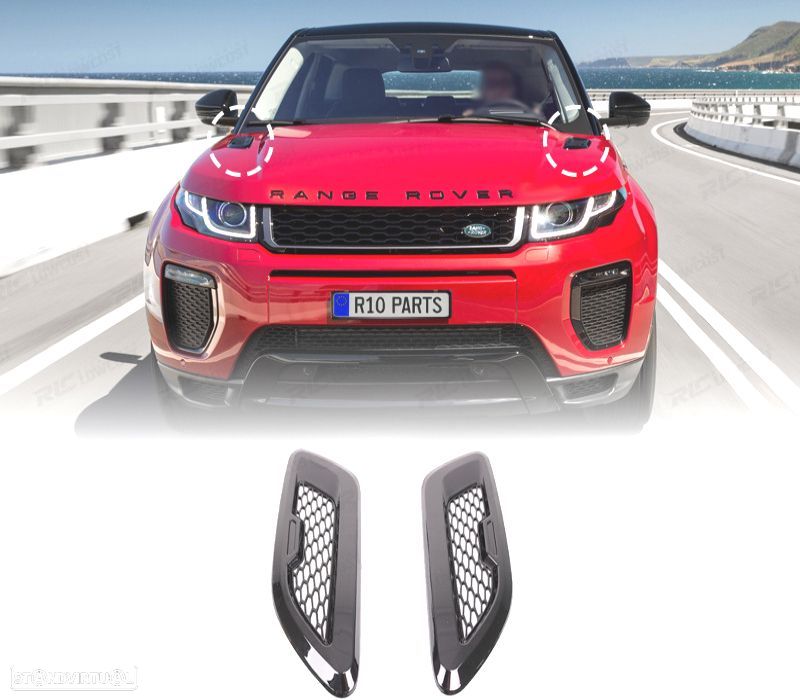 ENTRADAS DE AR RANGE ROVER EVOQUE 10-18 LOOK SVR PRETO BRILHANTE - 1