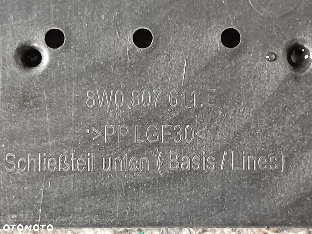 NR 105 Płyta osłona pod zderzak przedni Audi A4 B9 8W0 lift 8W0807611E - 8