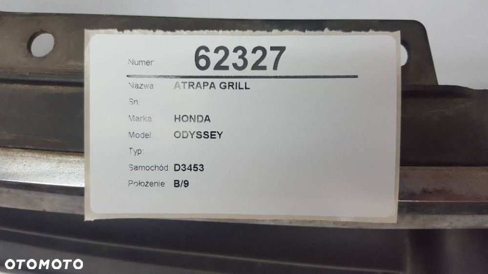 ATRAPA GRILL ZNACZEK PRZÓD HONDA ODYSSEY II 2002 - 2