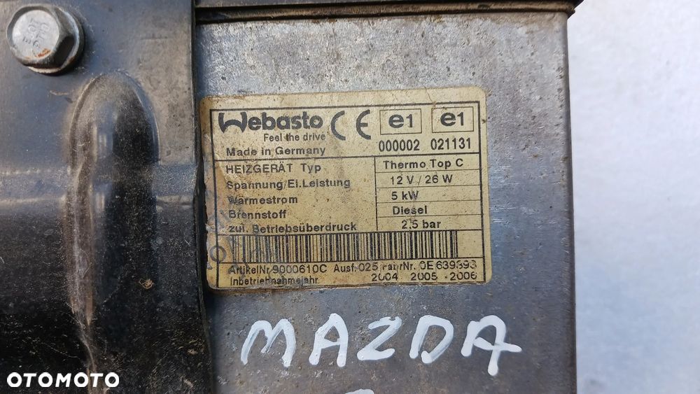 Webasto ogrzewanie Postojowe 12V/26W 5KW DIESEL 2.5 BAR 021131 - 2