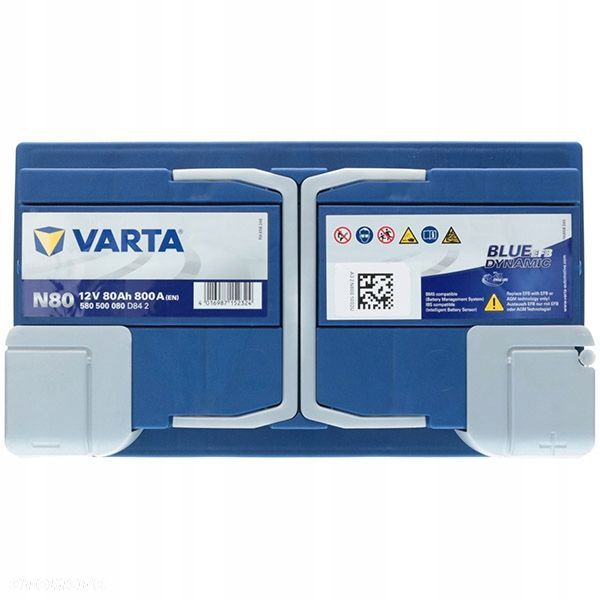 Akumulator Varta EFB N80 12V 80Ah 800A L4 StartStop P - 22 kg - 3