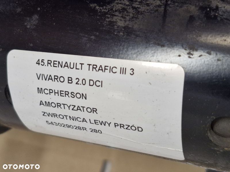 RENAULT TRAFIC III 3 VIVARO B 2.0 DCI MCPHERSON AMORTYZATOR ZWROTNICA LEWY PRZÓD 543029028R - 7