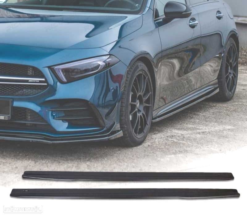 EXTENSÕES DE EMBALADEIRAS MERCEDES W177 18-22 LOOK AMG A35 PRETO - 1