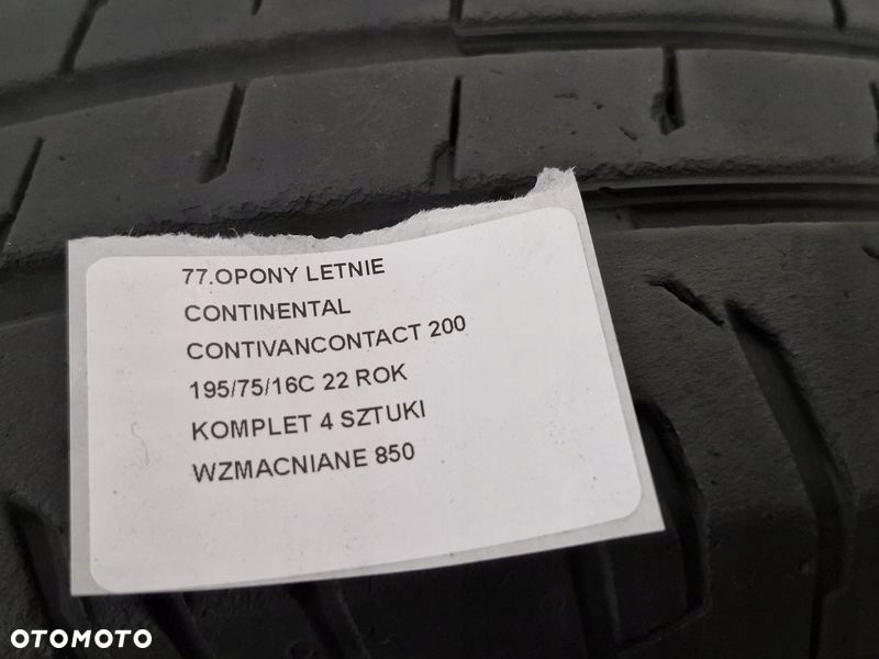 OPONY LETNIE CONTINENTAL CONTIVANCONTACT 200 195/75/16C 22 ROK KOMPLET 4 - 10