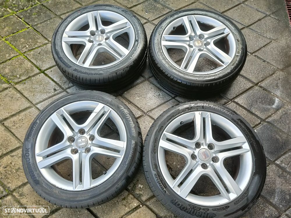 4 jantes 17 SEAT furação 5x112 com  pneus - 3