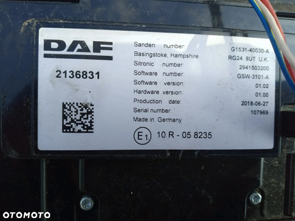 Panel sterownik nawiewu daf 106 lift euro 6 nr2136831 - 2