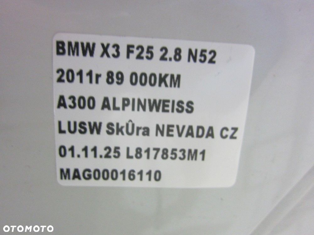 BMW X3 F25 ZDERZAK PRZEDNI PRZÓD A300 ALPINWEISS 3 PRZED LIFT 7210451 BIAŁY - 12