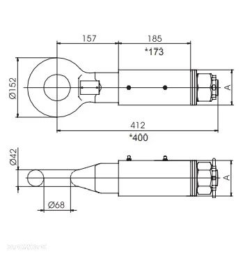 Dyszel (ucho dyszla fi 68) Vorlandi OC68R, Nowy - 5