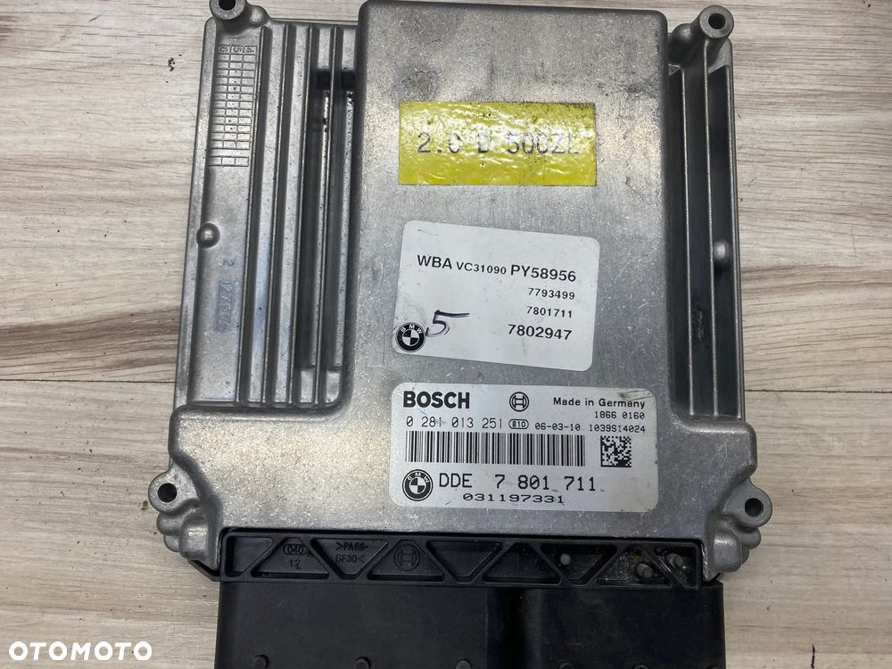 KOMPUTER STEROWNIK SILNIKA ECU BMW E60 E61 2,0 0281013251 7801711 - 1