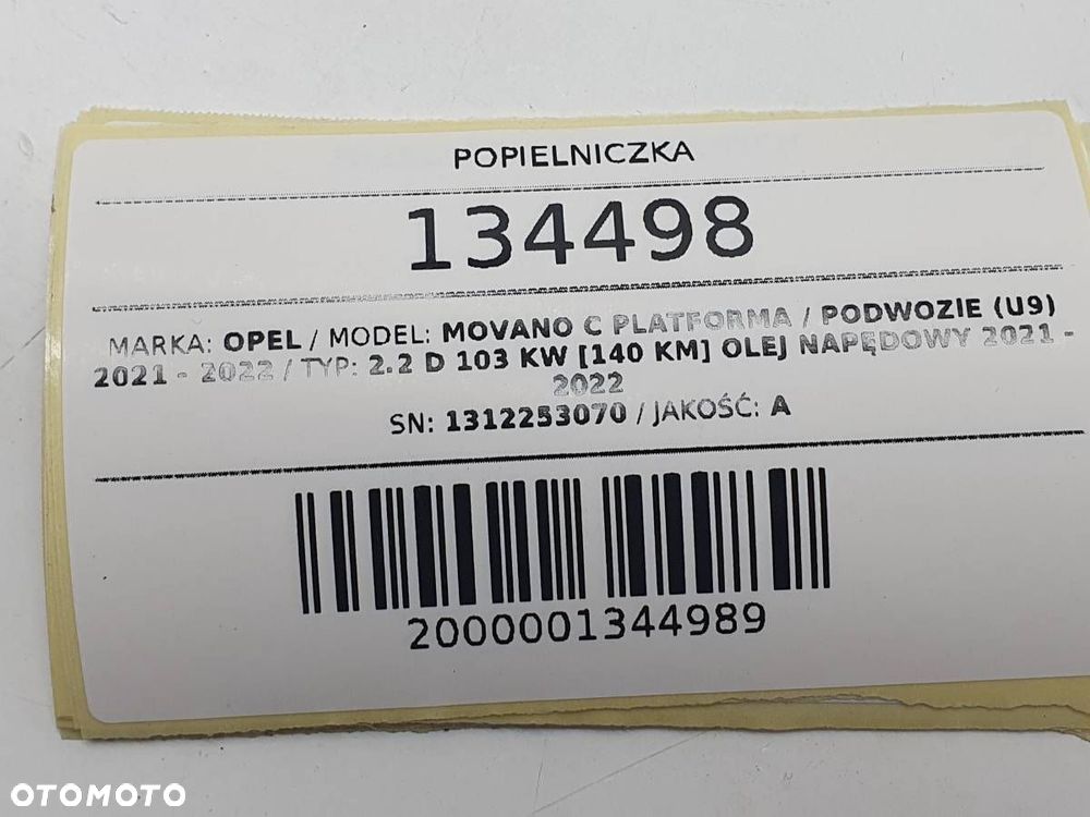 POPIELNICZKA OPEL MOVANO C DUCATO JUMPER 1312253070 - 5