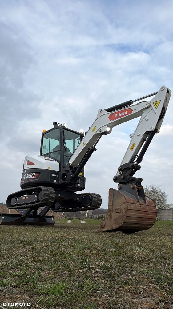 Bobcat Minikoparka Bobcat e50Z 5ton e55 e60 Cat 303.5 304  305 3xłyżki Ramię LOONG dodatkowe linie hydr wyjścia AUX1 + 2 przeciw waga MAX-dociążenie gąsienice 85% od nowości 1 właściciel z Niemiec Auto IDLEE po serwisie Widły wiertnica grabie i inne za dopłatą Szybkozłącze hydr Miller łyżka przedsiębierna Pług  Kubota Takeuchi Jcb - 5
