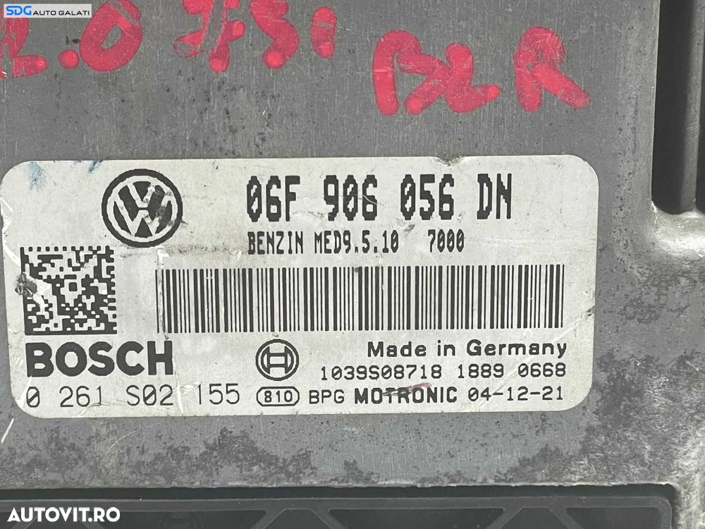 ECU Calculator Motor Bosch Volkswagen Golf 5 1.6 2.0 FSI BLR 2004 - 2008 Cod 06F906056DN 0261S02155 [L4453] [L4454] - 4