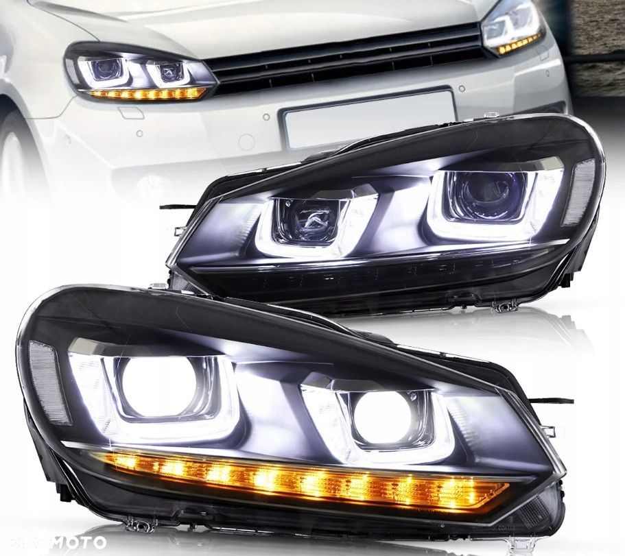 Reflektor Lampa kpl Vland Diody Soczewka Tuning Xenon-look VW Golf VI 6 5k0 - 1