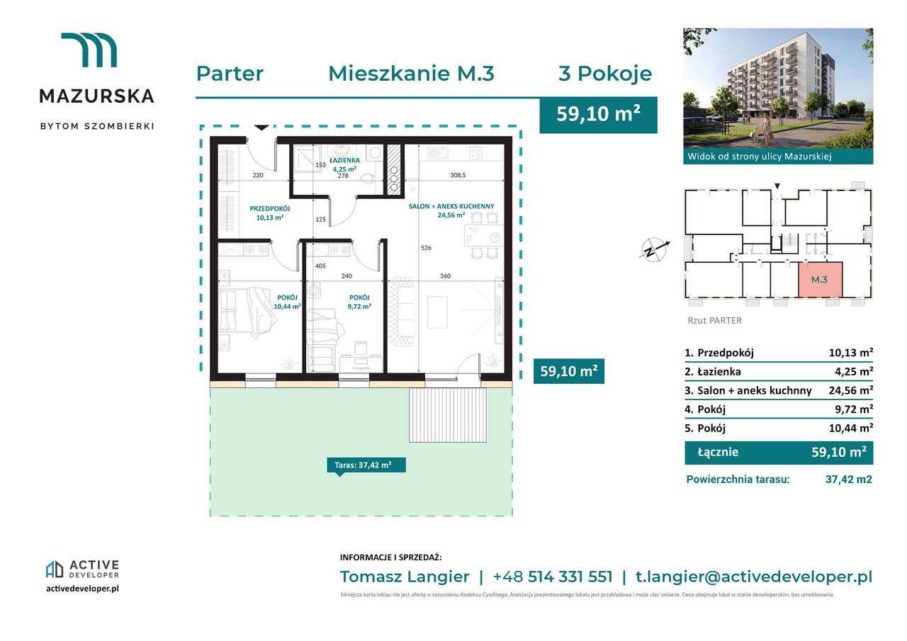 Mieszkanie 3-pokojowe z TARASEM | PARTER | Nowa inwestycja