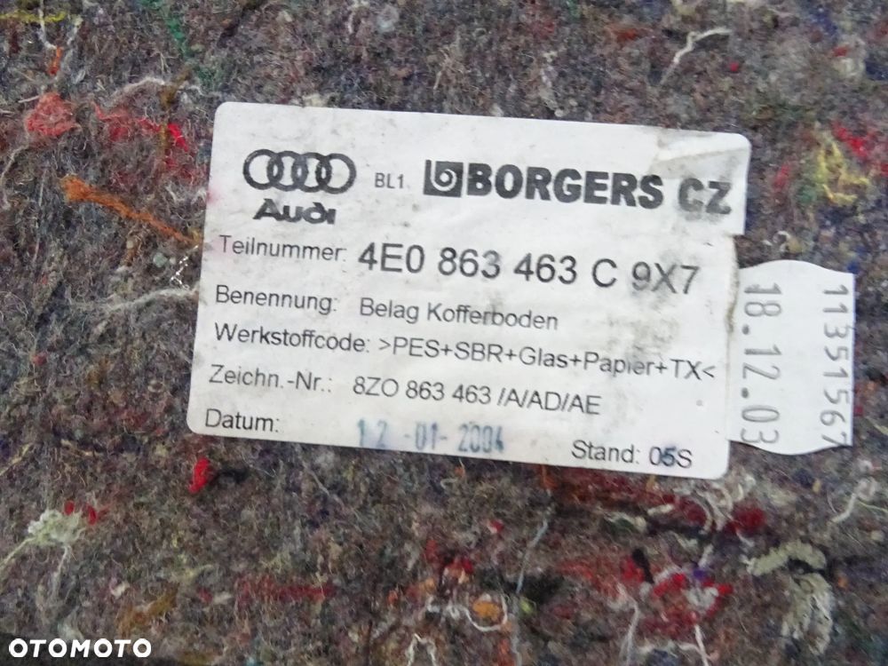 BOCZKI PODŁOGA BAGAŻNIKA AUDI A8 D3 02-05 NR173 - 13