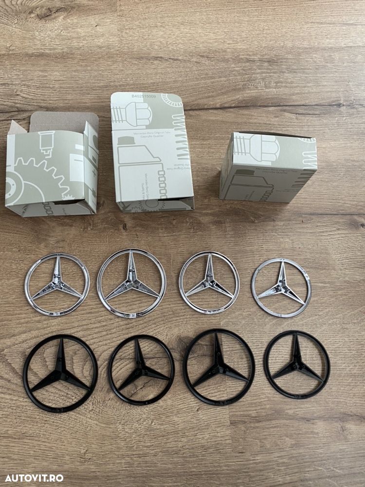 Emblema Semn Compatibil Mercedes C CLA E GLC Crom Negru Mat Lucios - 2