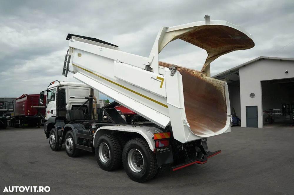 MAN TGS 35.460 / 8X4 / BASCULĂ SPATE / CLAPETĂ HIDRAULICĂ / MEILLER KIPPER / AUTOMAT / ANVELOPE 100% / PERDIERĂ ELECTRICĂ / EURO 6 - 4